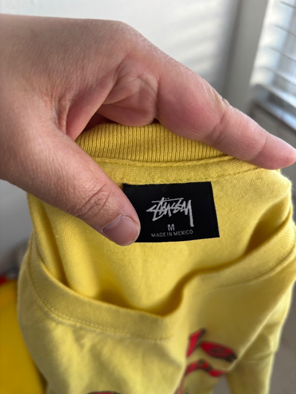 Stussy Vintage 'Smile Jah Loves You' Yellow T Shirt - Picture 2 of 5